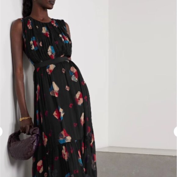 Ulla Johnson Sarai Sleeveless Silk Handkerchief Midi Dress - Picture 4 of 6